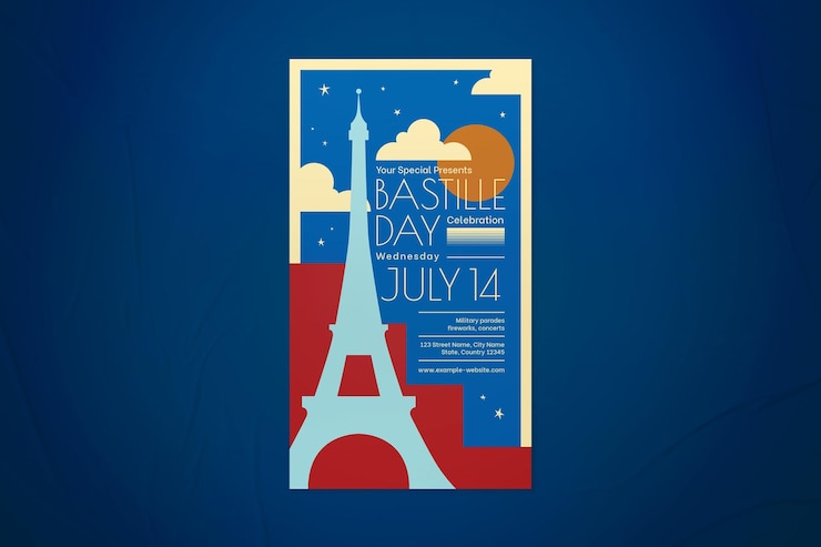 PSD bastille day celebration instagram story