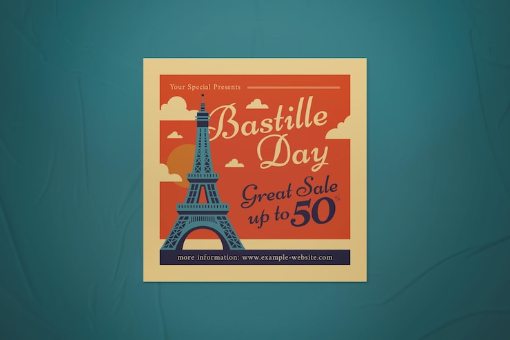 PSD bastille day sale instagram post