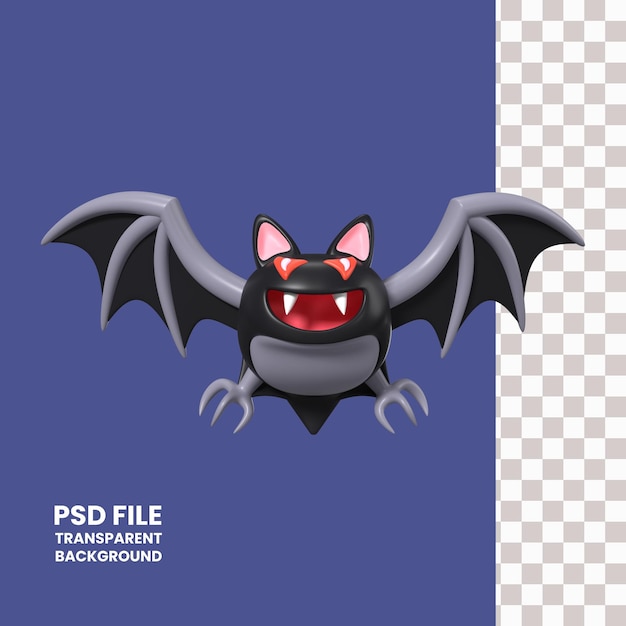 PSD Икона 3d-иллюстрации летучей мыши