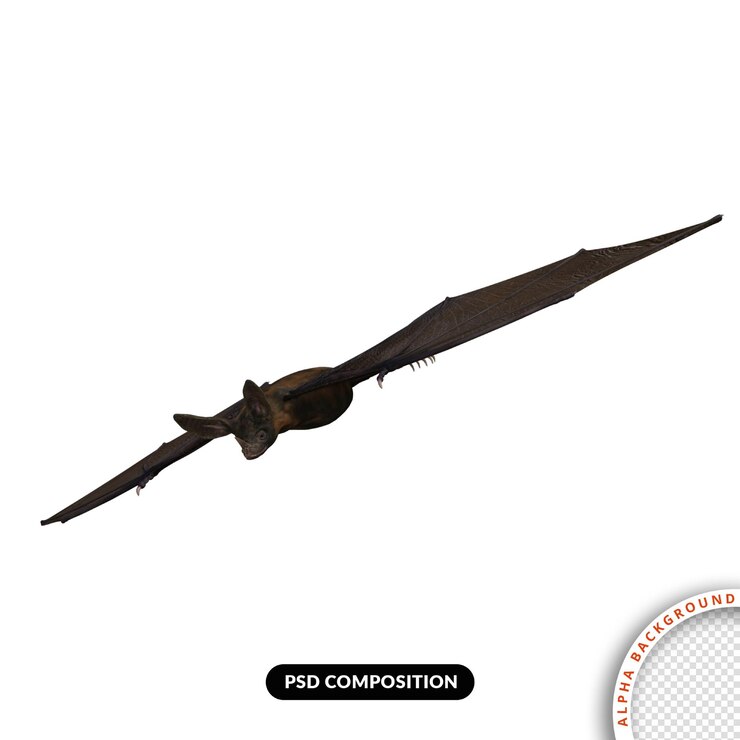 PSD bat 3d isolated rendering premium psd