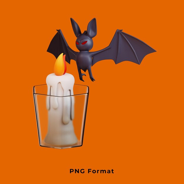 PSD bat halloween on png background