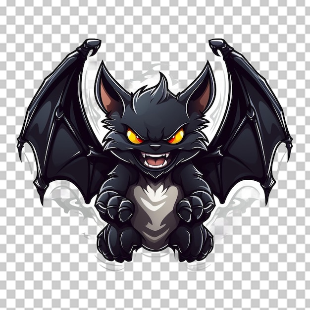 PSD bat mascot logo isolated on transparent background