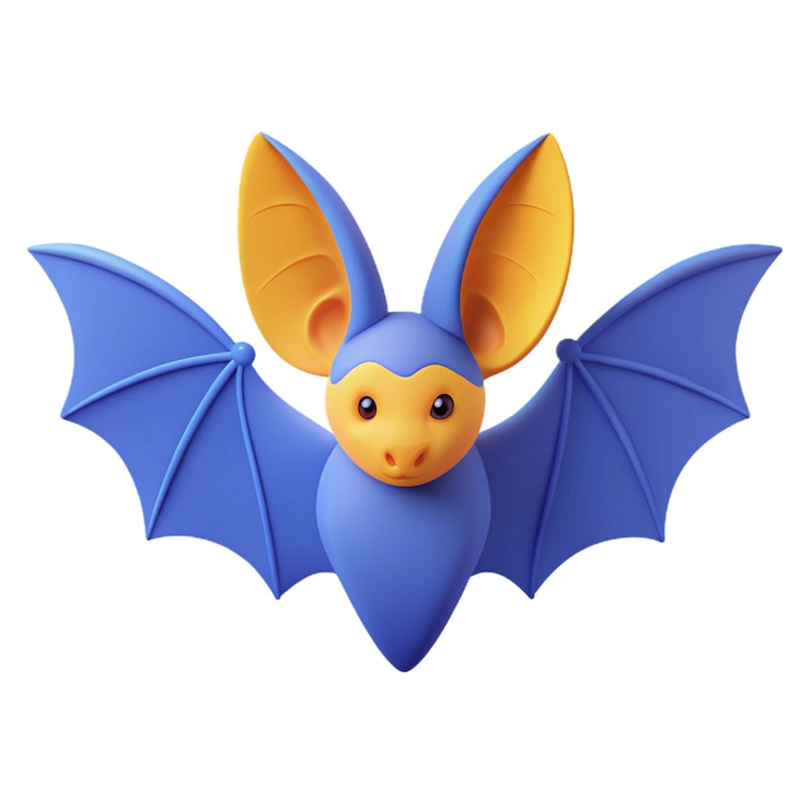 PSD a bat that has a blue tail on it