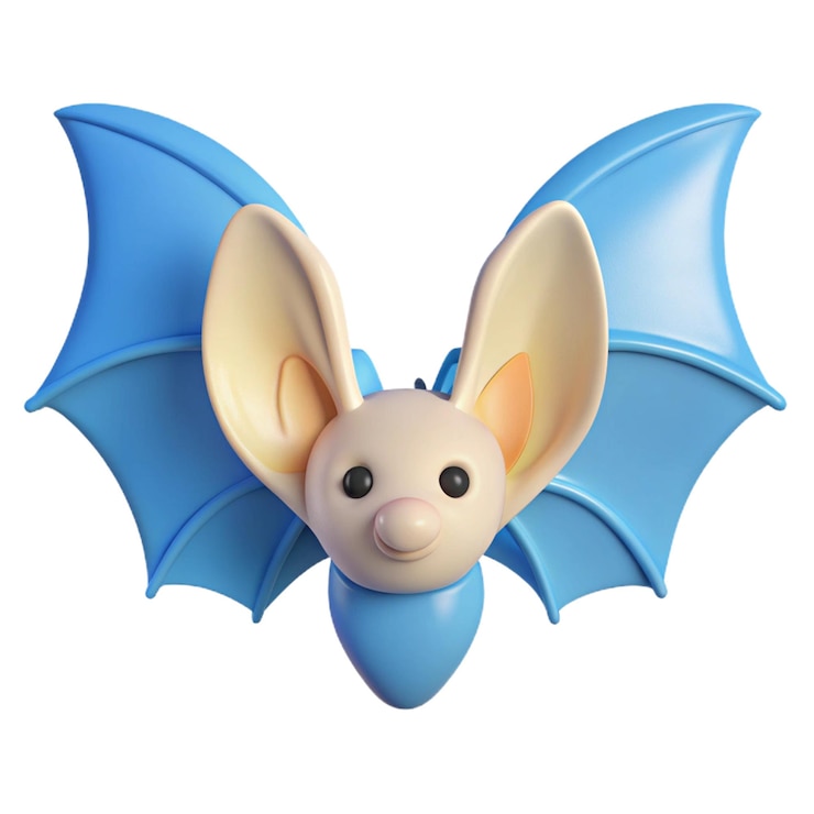 PSD a bat that has a blue tail that says quot the bat quot on it
