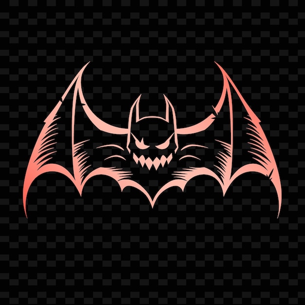 PSD un pipistrello con uno sfondo rosso e nero e le parole pipistrello sulla parte anteriore