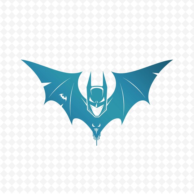 PSD un pipistrello con un cranio e il logo sul retro