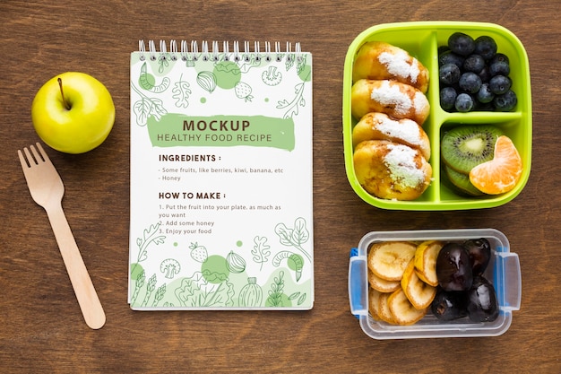 Batch cooking with notebook mockup