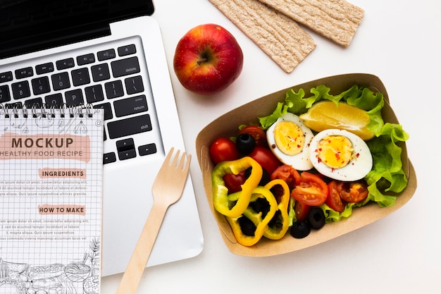 batch cooking with notebook mockup