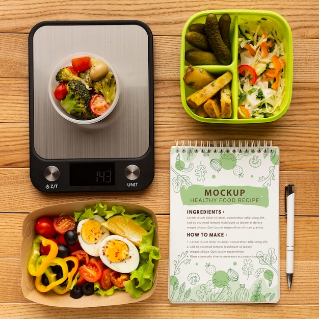 PSD batch cooking with notebook mockup