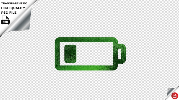 PSD bateria jedna metalic green psd przezroczysta