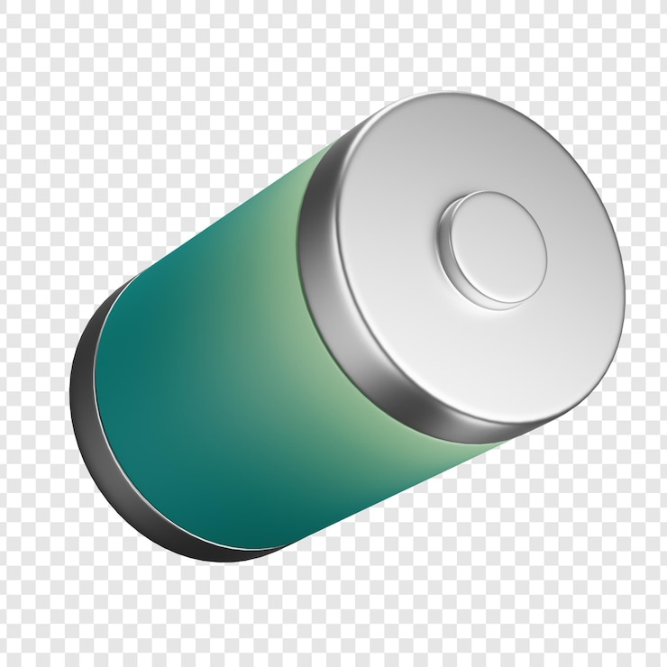 PSD bateria renderowana w 3d w kolorze zielonym i szarym