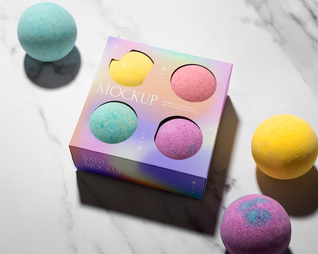 PSD bath bomb packaging mockup