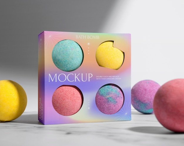 PSD bath bomb packaging mockup