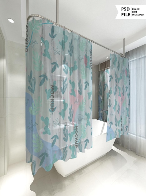 Bath curtain mockup