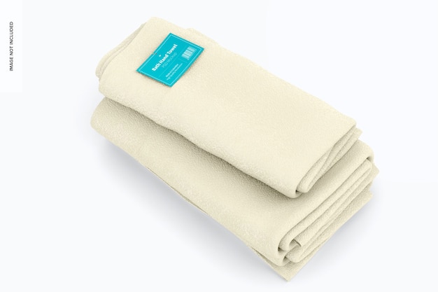 Bath Hand Towels Mockup, Stacked