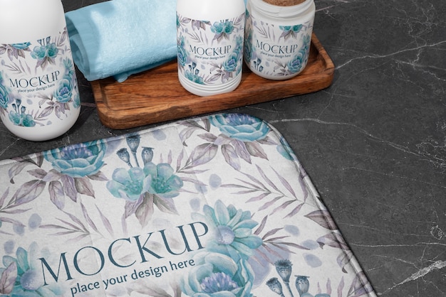 PSD bath rug mockup design