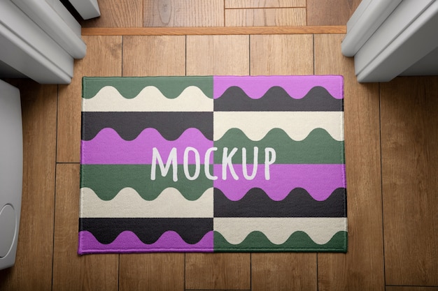 PSD bath rug mockup design