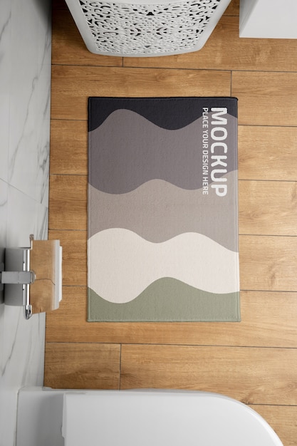 Bath rug mockup design