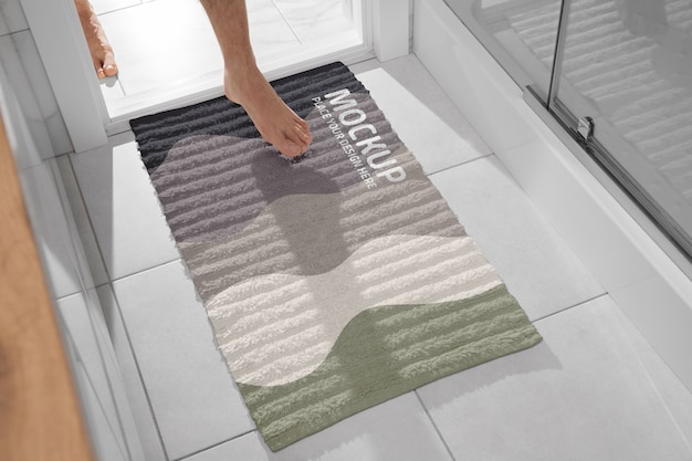 Bath rug mockup design