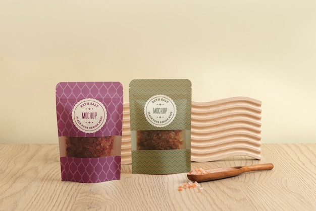 Bath salt packaging mockup