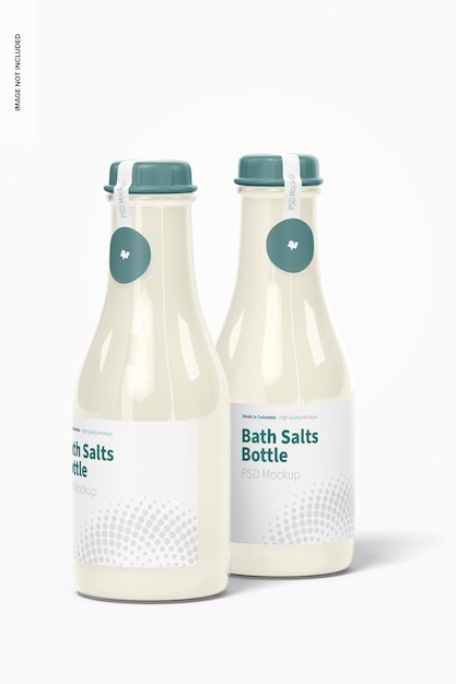 PSD bath salts bottles mockup