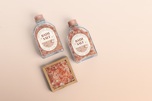 PSD bath salts mock-up design with packaging