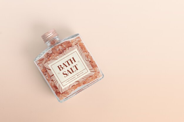 PSD bath salts mock-up design with packaging