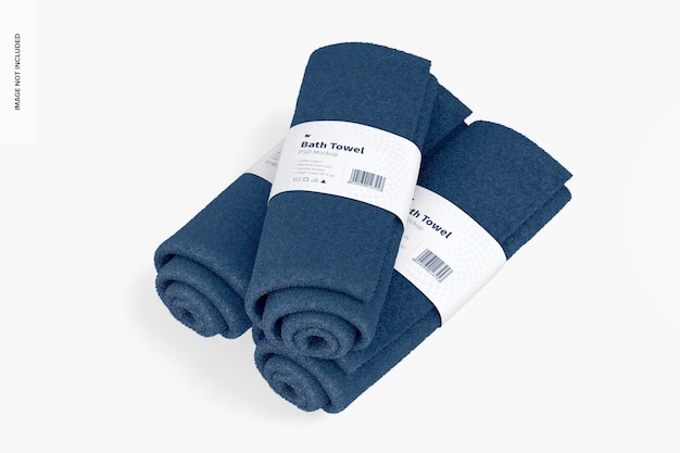 Bath Towels Mockup, Stacked