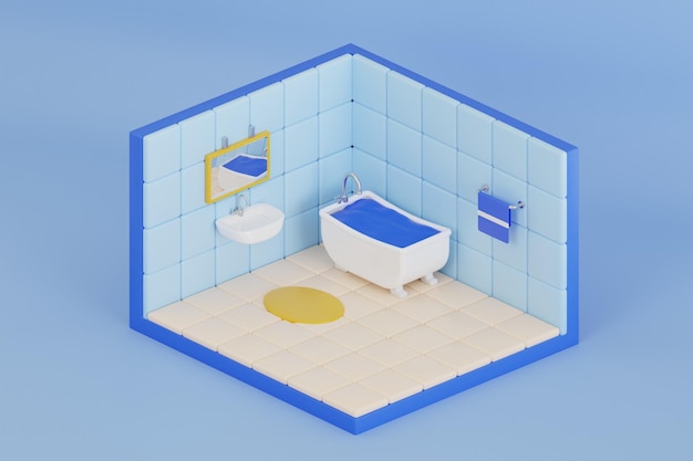 PSD illustrazione 3d del bagno