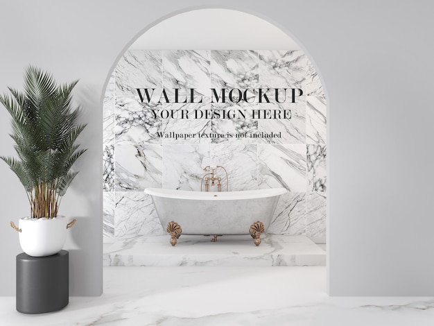 PSD bathroom mockup wall