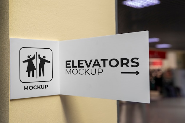 PSD bathroom sign indoors mockup