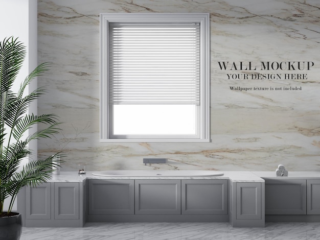 PSD bathroom wall mockup for ceramic tiles