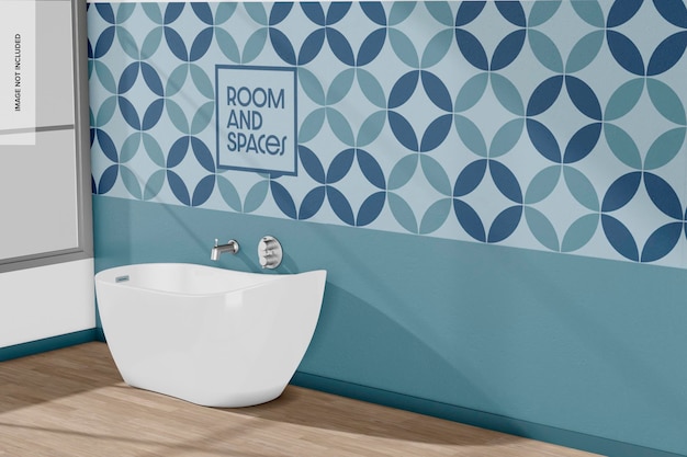 PSD bagno con vasca mockup, prospettiva