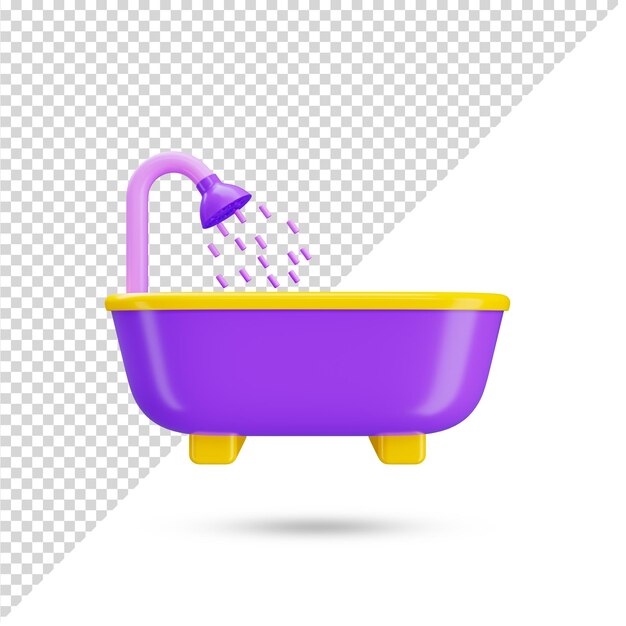 PSD bathtub 3d transparent icon 3d rendered 3d symbol and sign