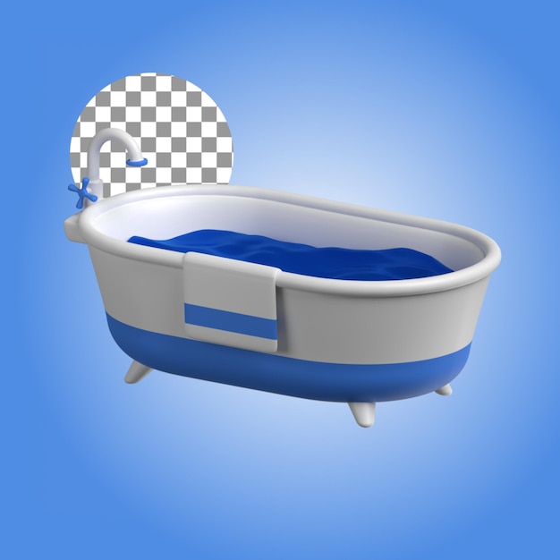 PSD Ванна в 3d-иллюстрации