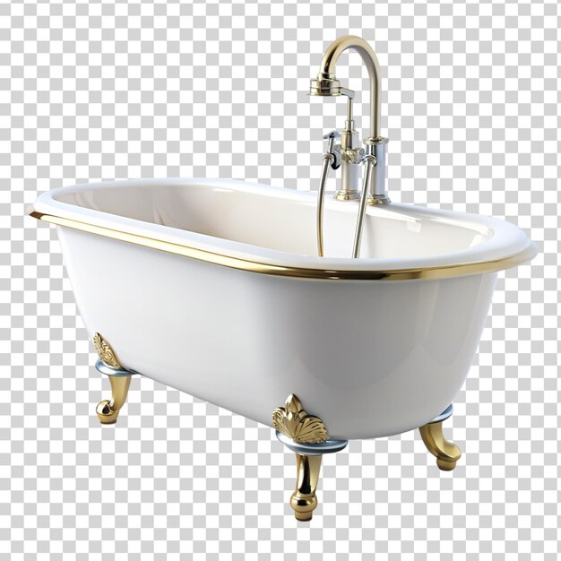 PSD bathtub isolated on transparent background