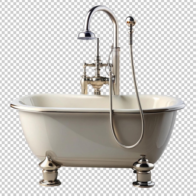 bathtub with standing mixer faucet