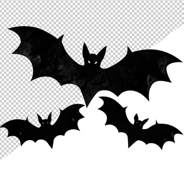 Bats on transparent background