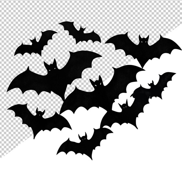 Bats on transparent background