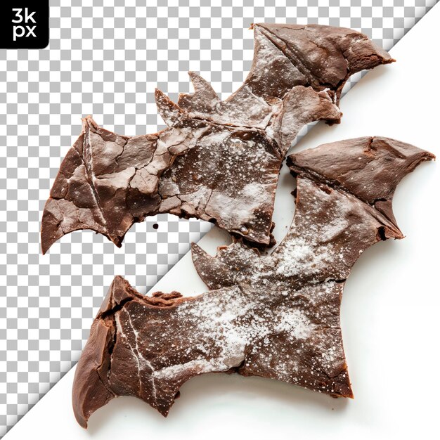 PSD batshaped brownies isolated on transparent background