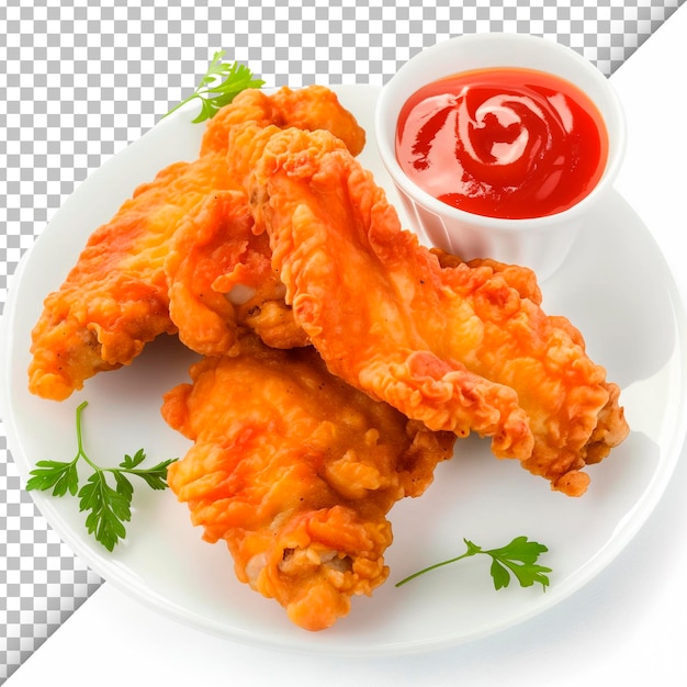 Battered chicken wings on transparent background