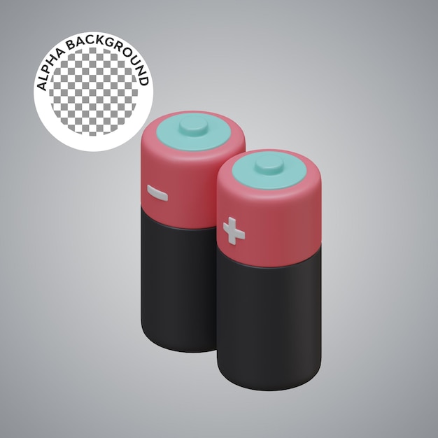 Illustrazione 3d dell'icona di gioco delle batterie