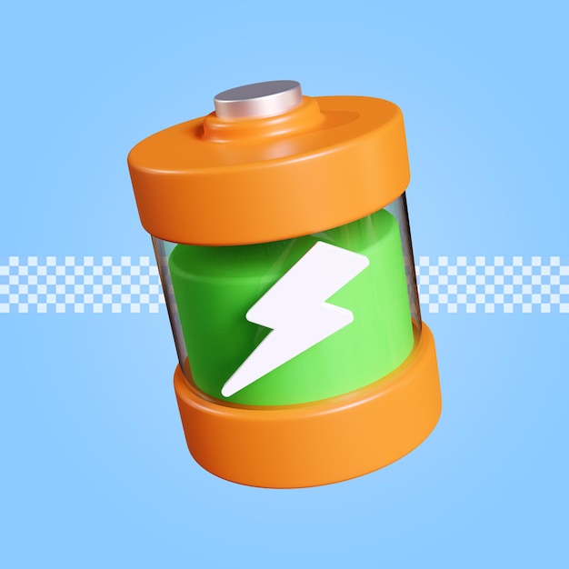 Batterijpictogram 3d render illustratie geïsoleerd premium psd