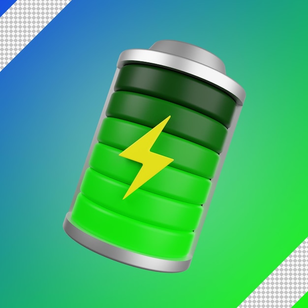 Battery charge 3d illustration