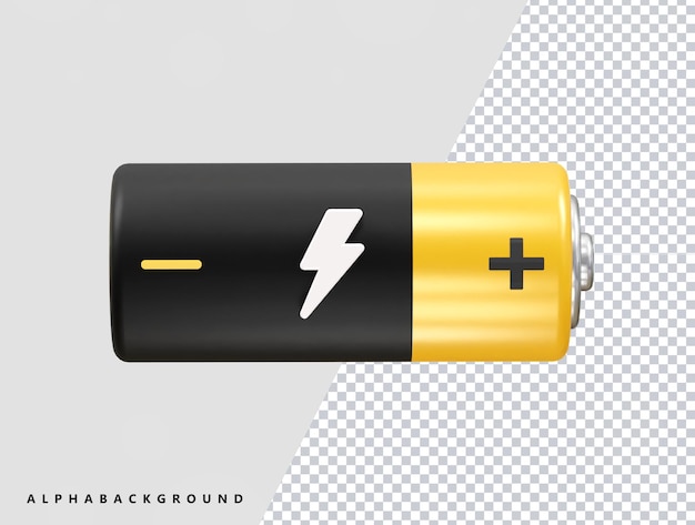 Battery icon 3d rendering illustration