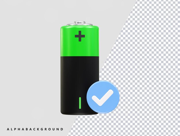 PSD battery icon 3d rendering illustration