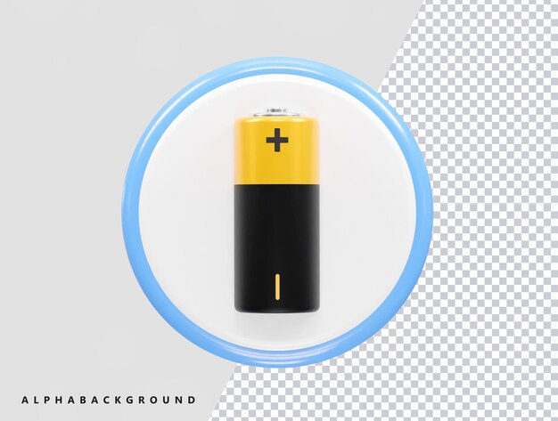 PSD battery icon 3d rendering illustration