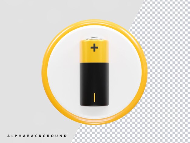 PSD battery icon 3d rendering illustration