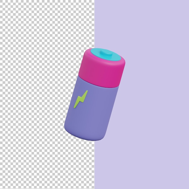 Battery icon simple 3d render illustration