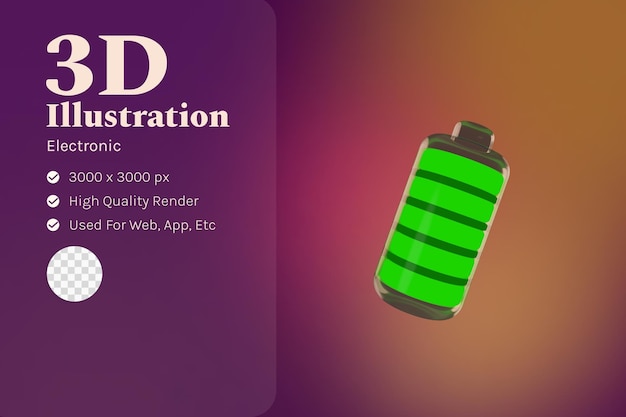 PSD battery illustration 3d